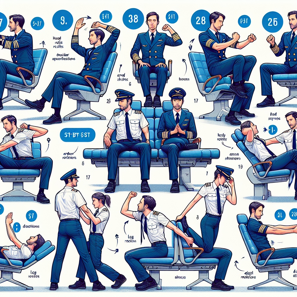 Aspiring commercial pilot practicing chair flying techniques.
