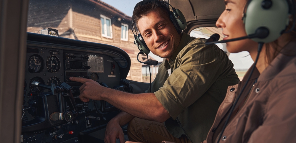 flying a plane for the first time